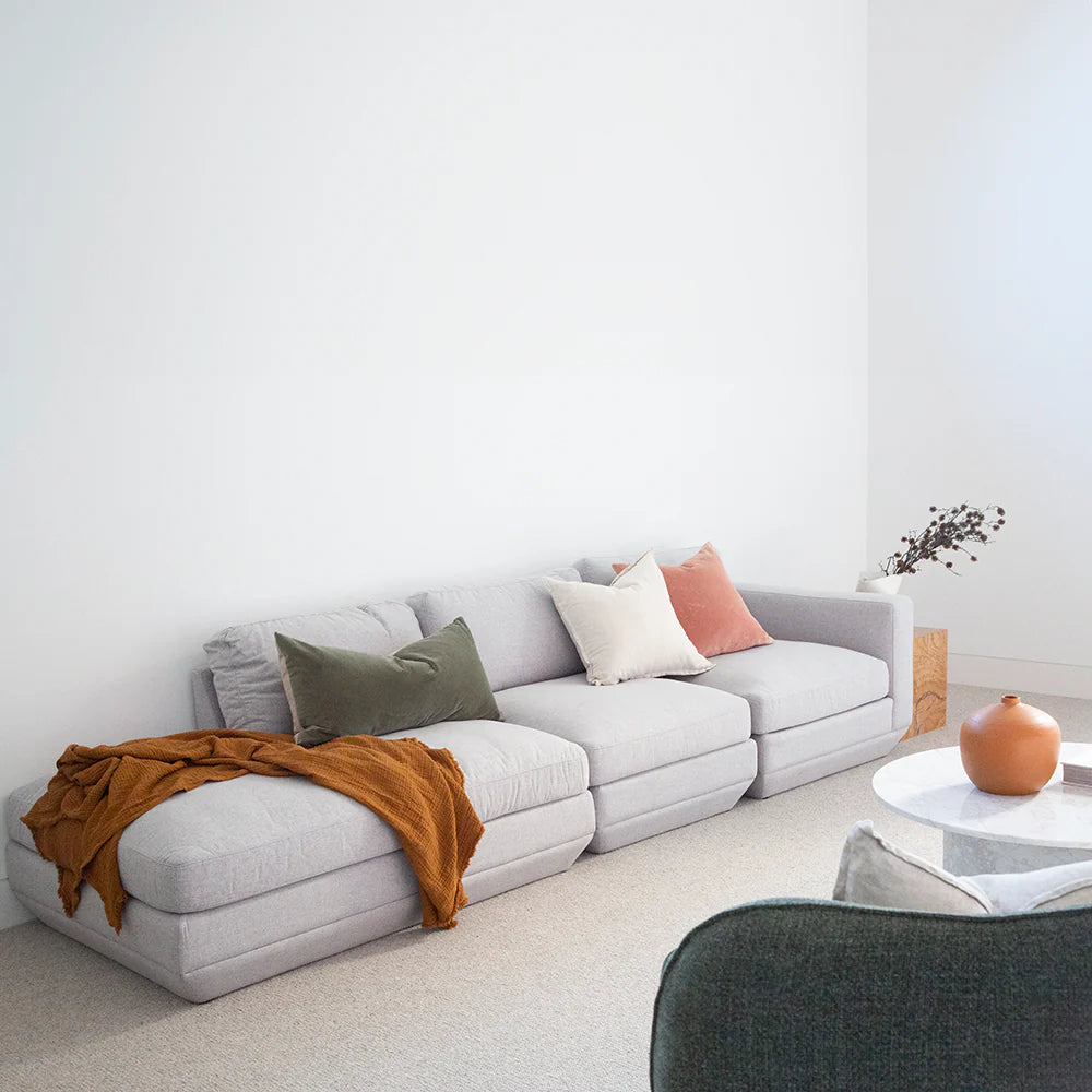 Podium Modualr Sofa - Arm Left - Bayview Silver