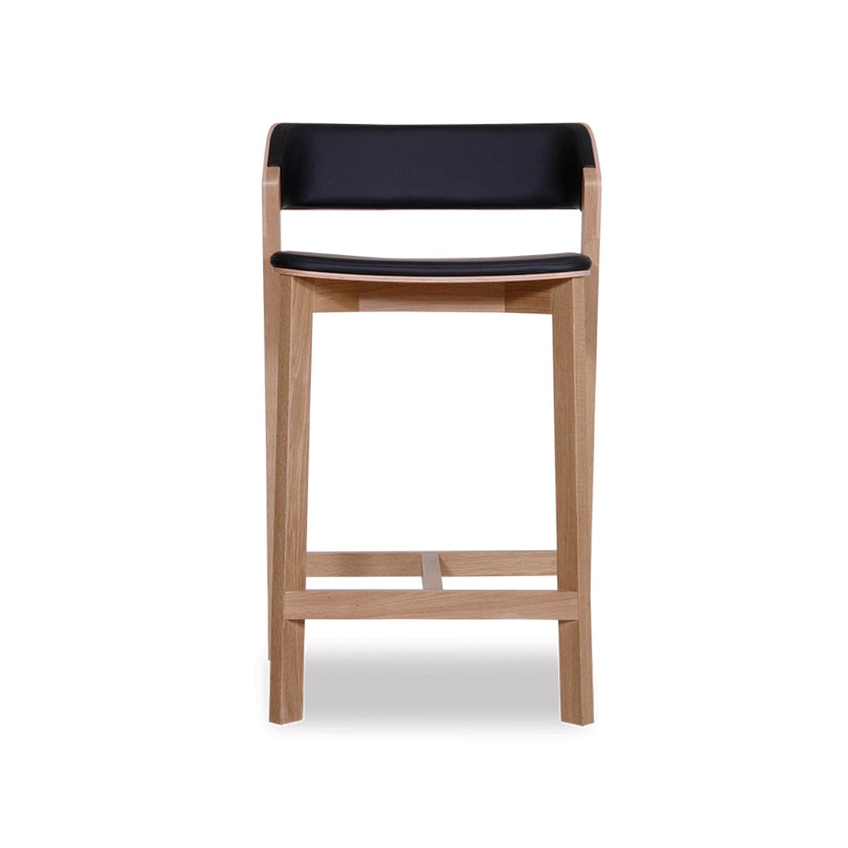 Merano Bar Stool (Natural Oak/Black Pad).