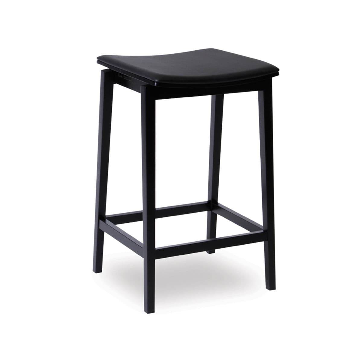 Stockholm Bar Stool (Black Stain/Black Pad).