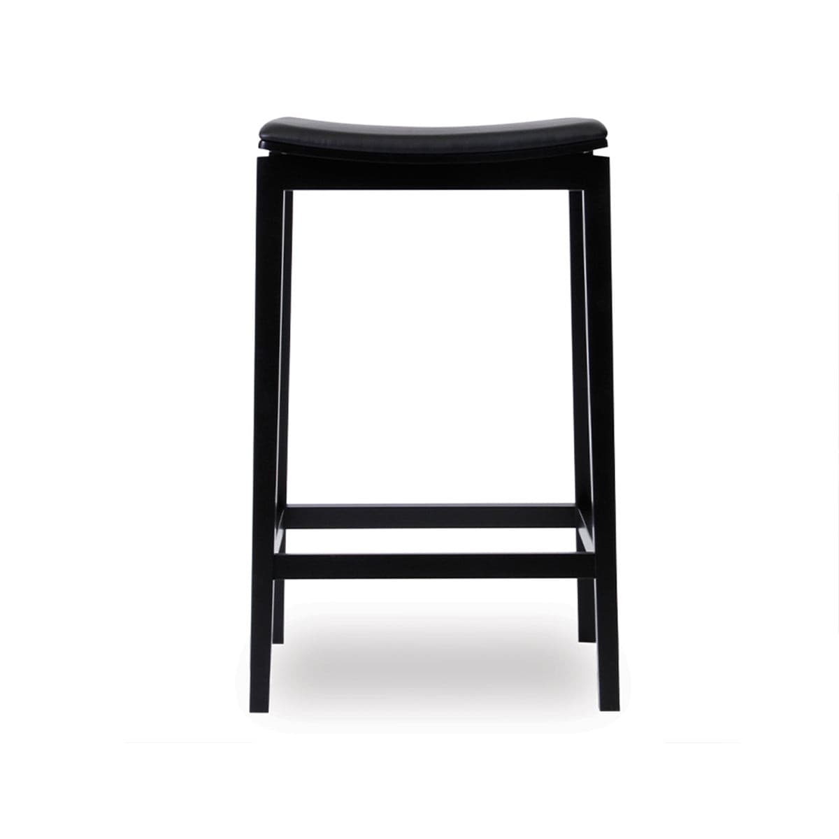 Stockholm Bar Stool (Black Stain/Black Pad).