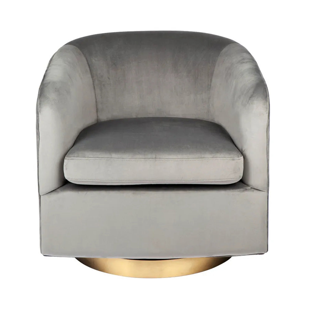 Belvedere Swivel Armchair - Charcoal Velvet