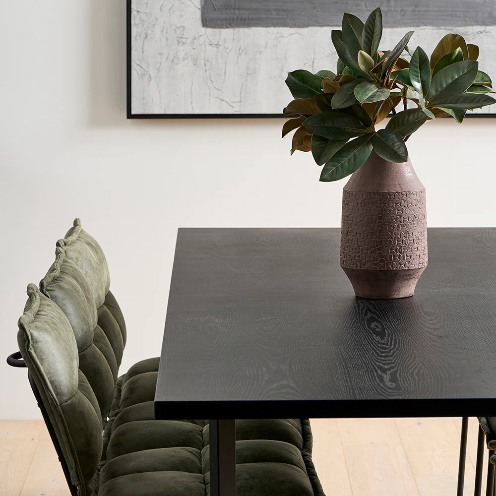 Cecil Dining Chair - Olive Green Leather