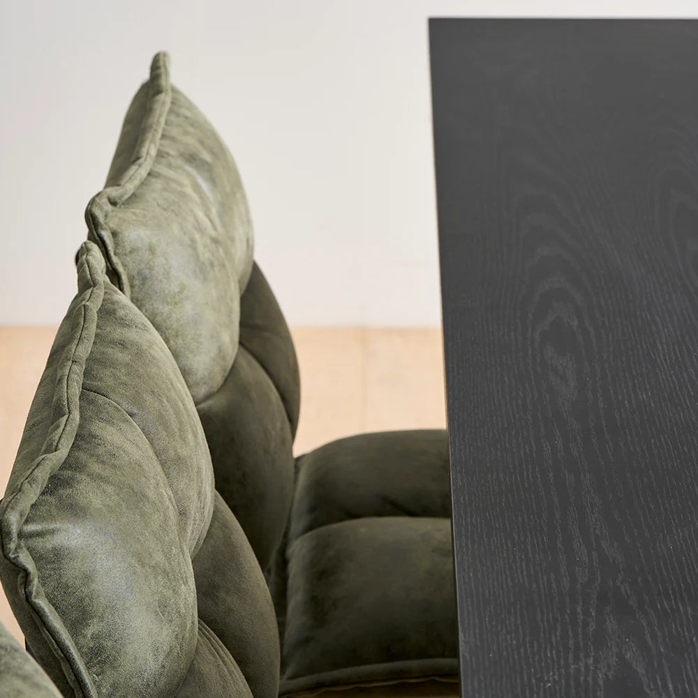 Cecil Dining Chair - Olive Green Leather