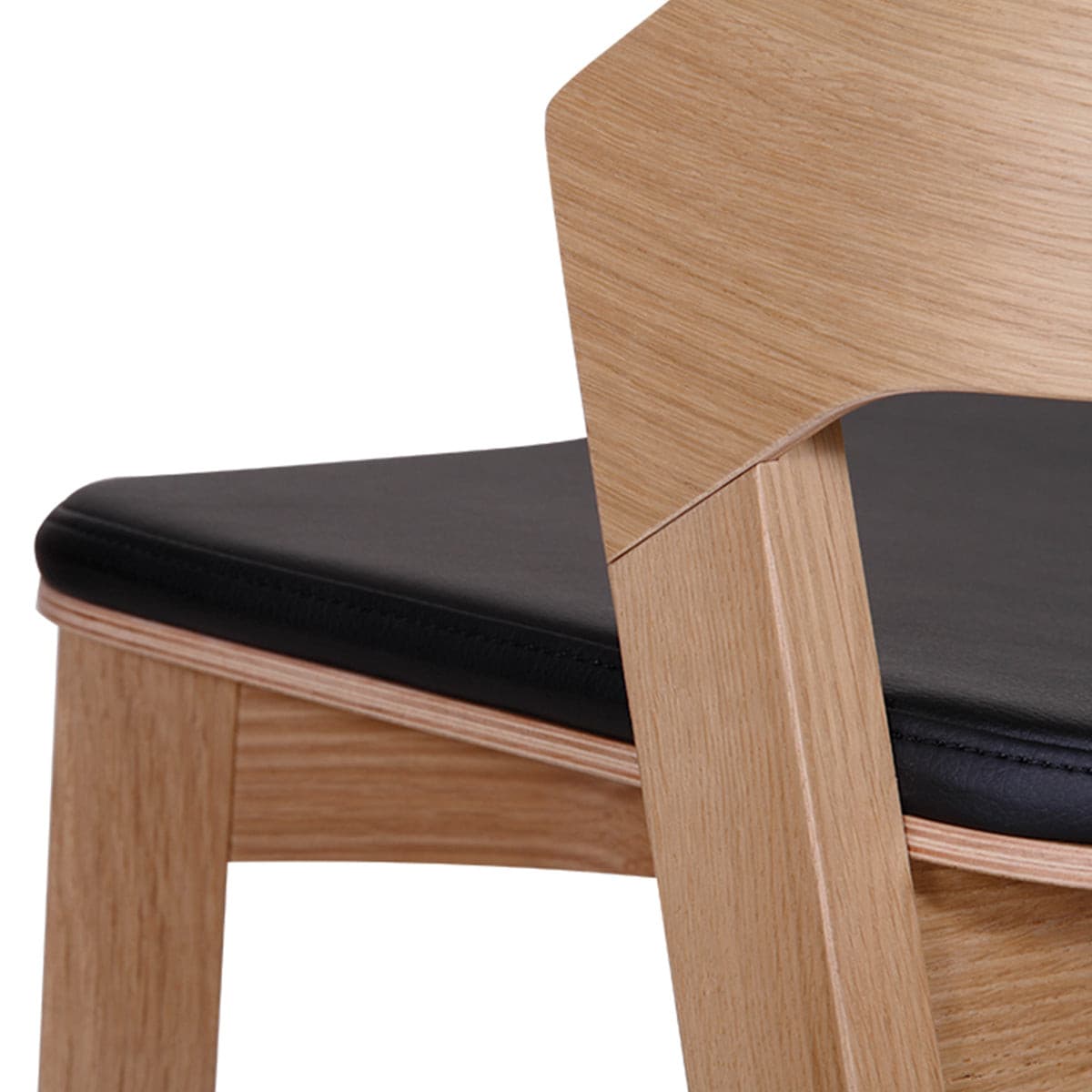 Merano Bar Stool (Natural Oak/Black Pad).