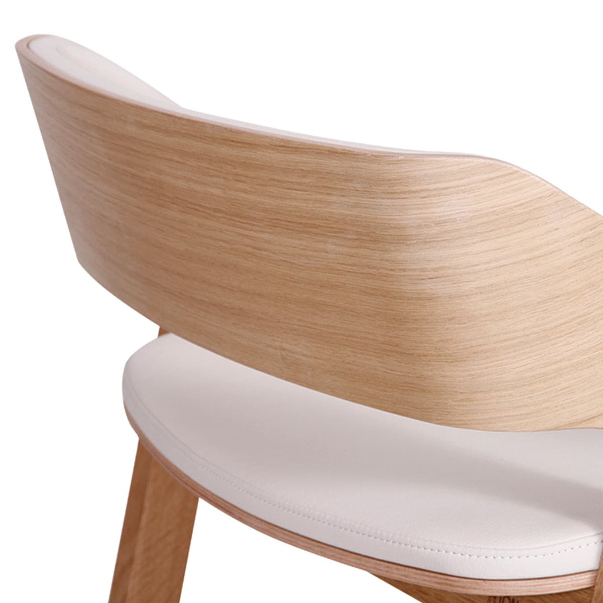 Merano Bar Stool (Natural Oak/White Pad).