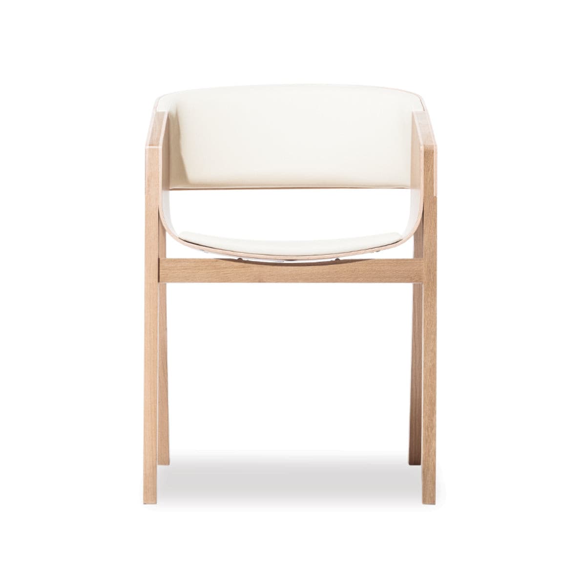 Merano Dining Armchair (Natural Oak/White Pad).