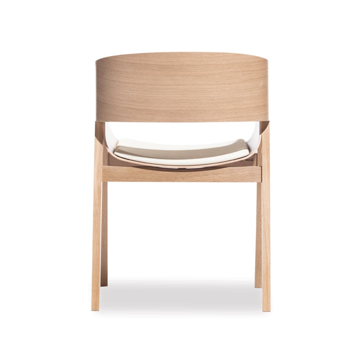 Merano Dining Armchair (Natural Oak/White Pad).