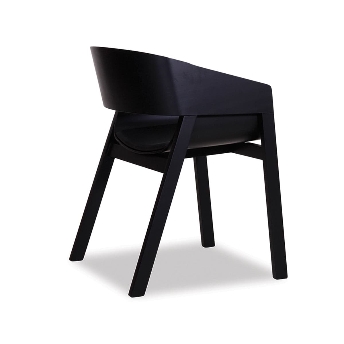Merano Dining Armchair (Black Stained/Black Pad).