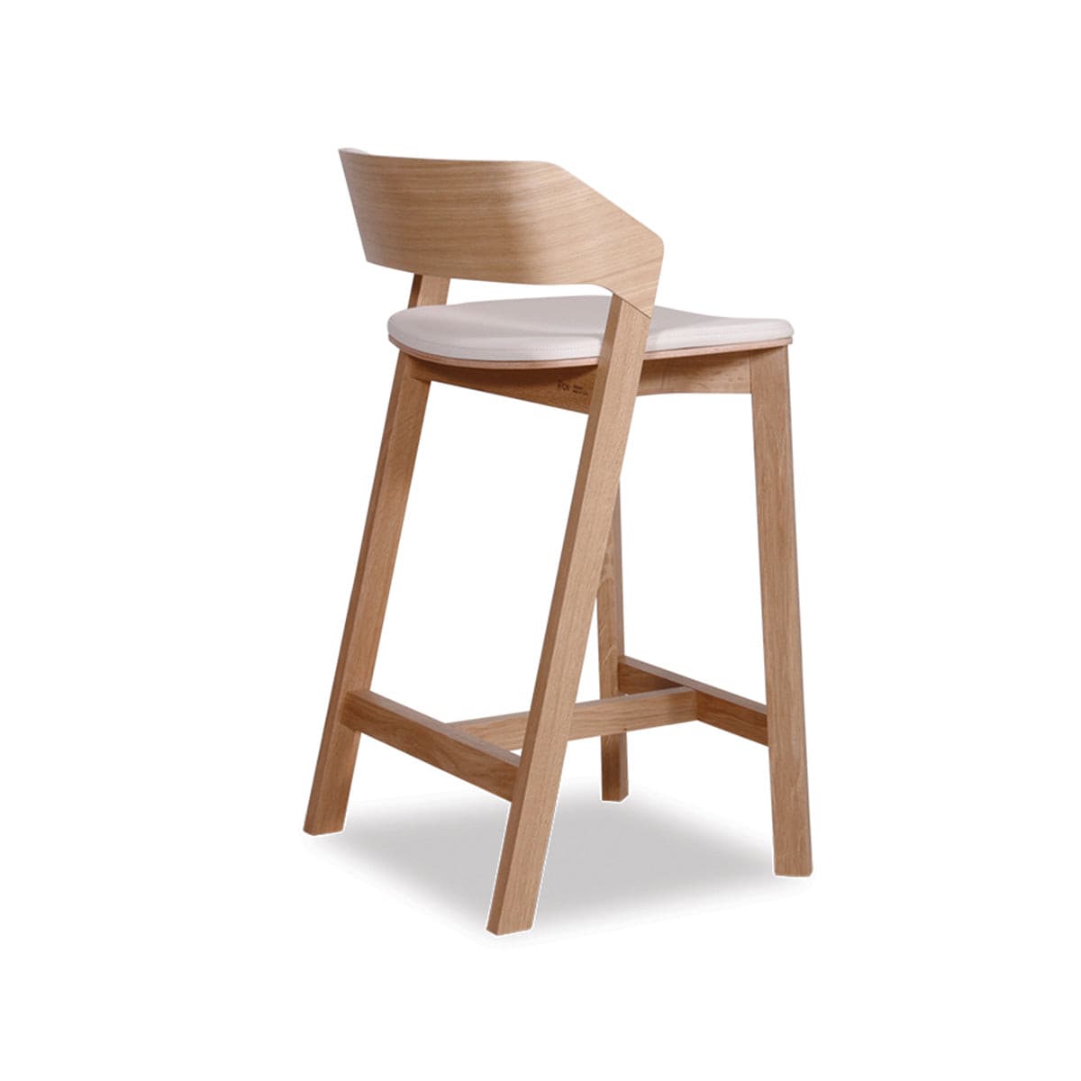 Merano Bar Stool (Natural Oak/White Pad).