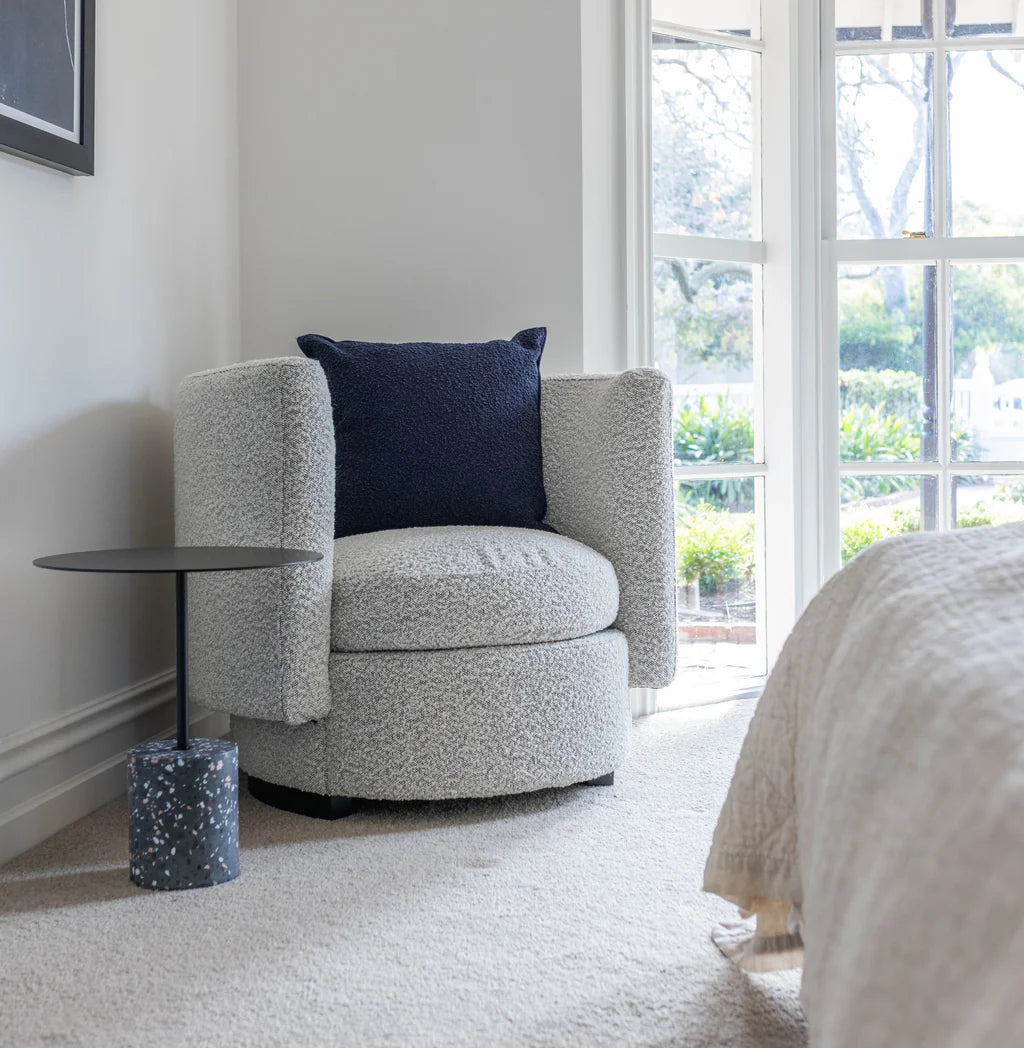 Arena Lounge Chair - Silver Boucle