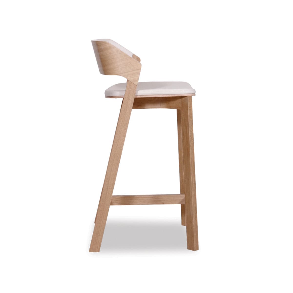 Merano Bar Stool (Natural Oak/White Pad).