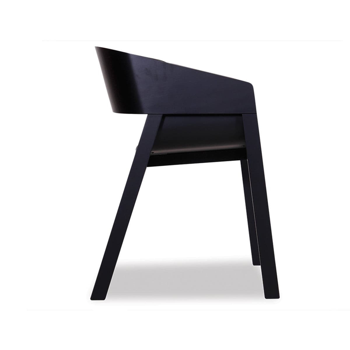 Merano Dining Armchair (Black Stained/Black Pad).