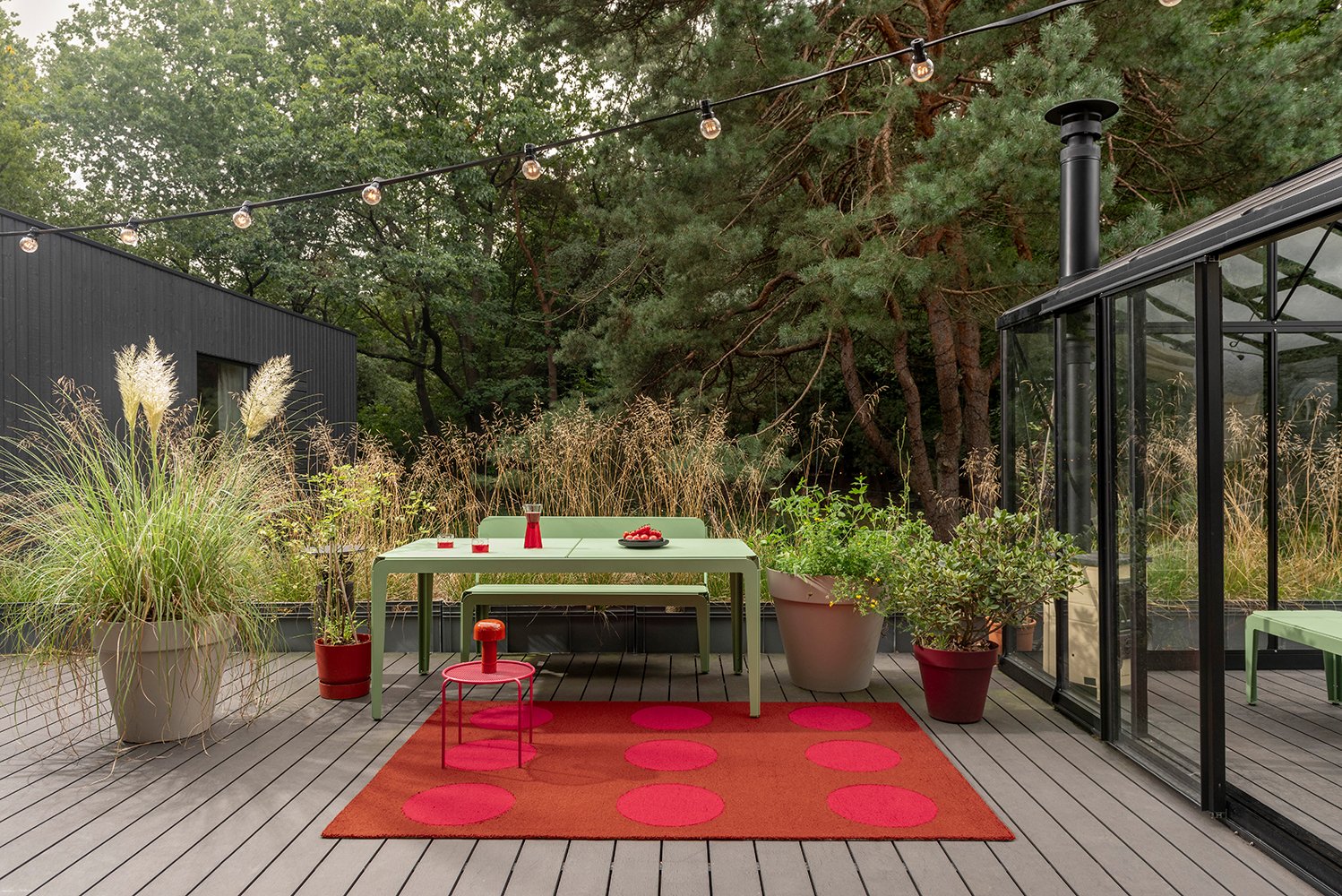 Habitat Festival Dots Rug - Red - Outdoor - 495800