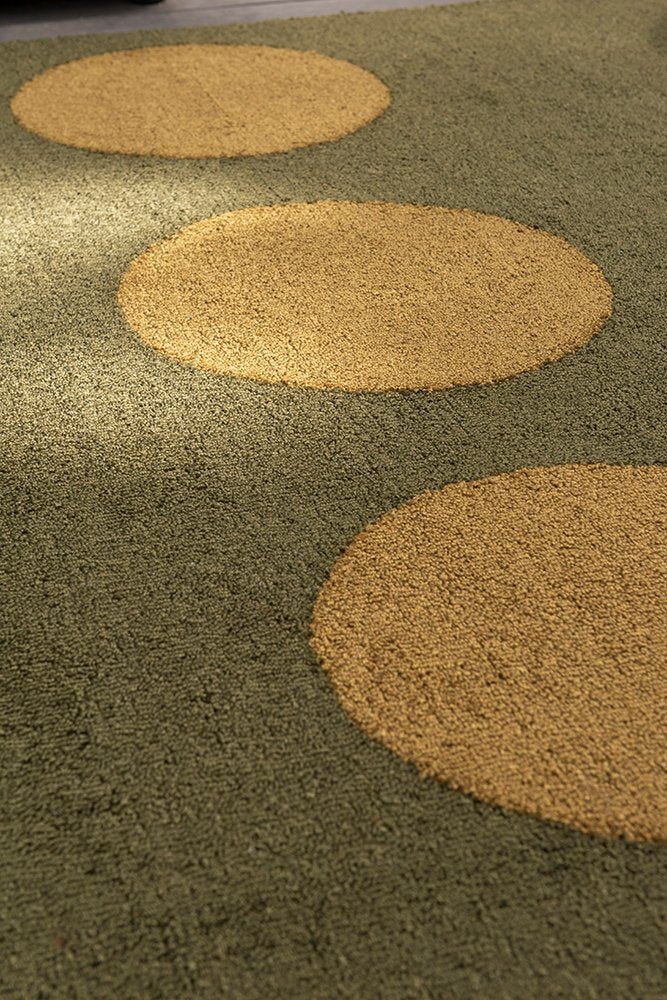 Habitat Festival Dots Rug - Olive Green - Outdoor - 495817