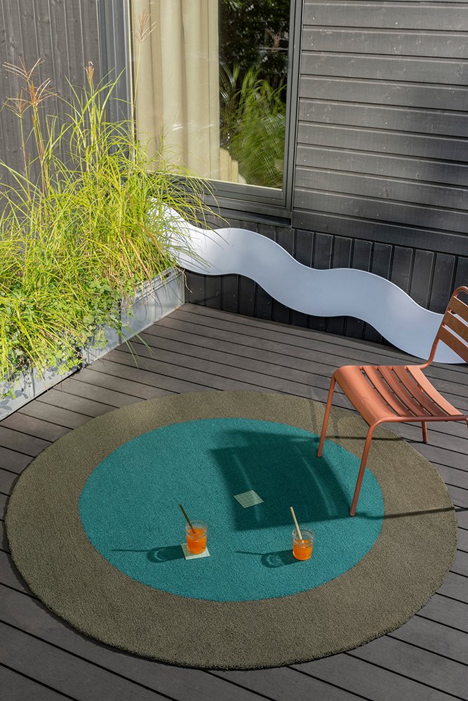 Habitat Festival Round Rug - Aqua - Outdoor - 496308