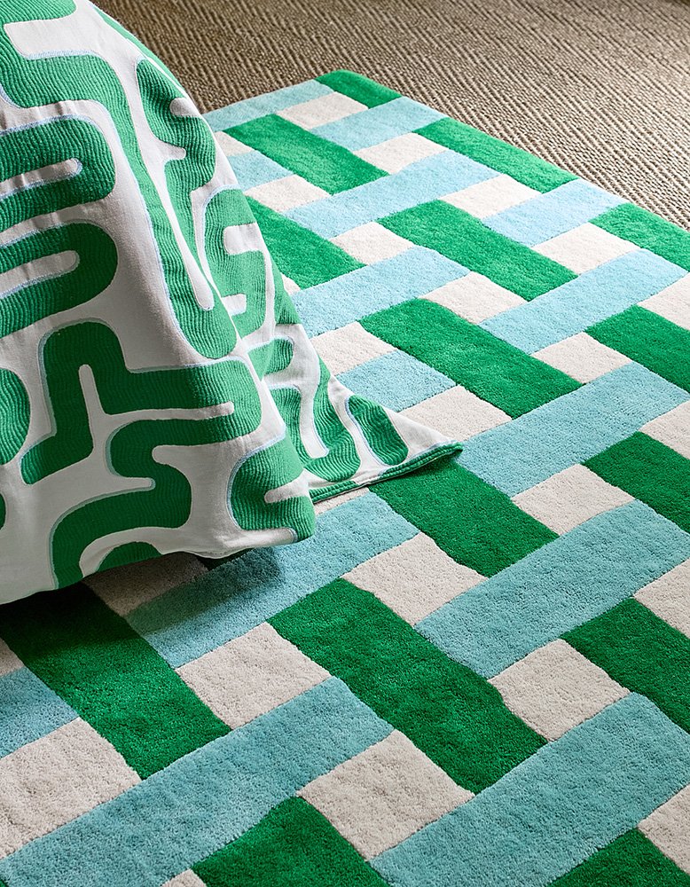 Basket Weave - Emerald/Aquamarine - 144107