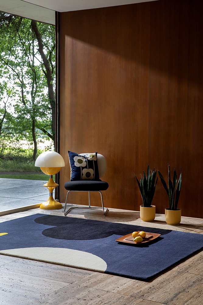 Geo Flower Rug - Denim - 060608