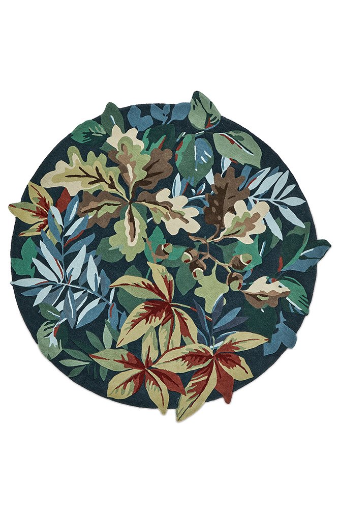 Robin's Wood Round Rug - Forest Green - 146508
