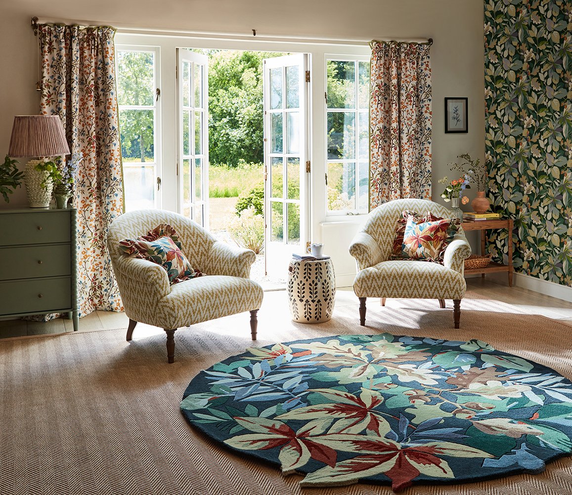 Robin's Wood Round Rug - Forest Green - 146508