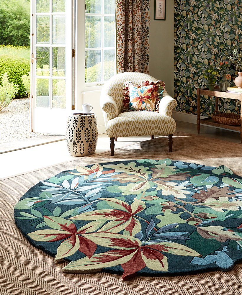 Robin's Wood Round Rug - Forest Green - 146508