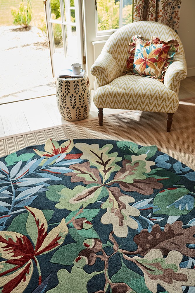 Robin's Wood Round Rug - Forest Green - 146508