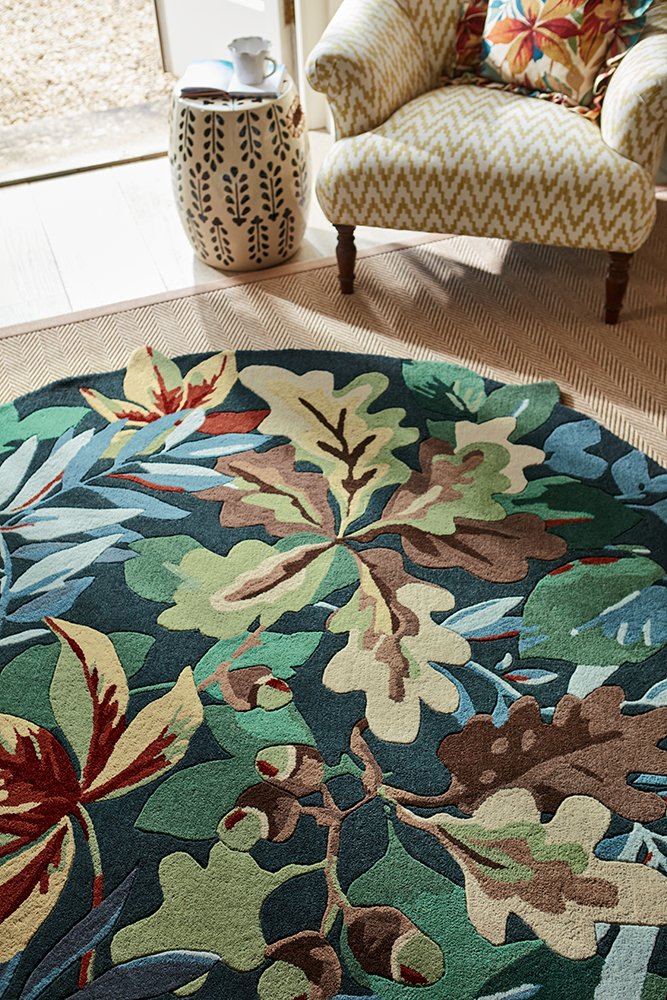 Robin's Wood Round Rug - Forest Green - 146508