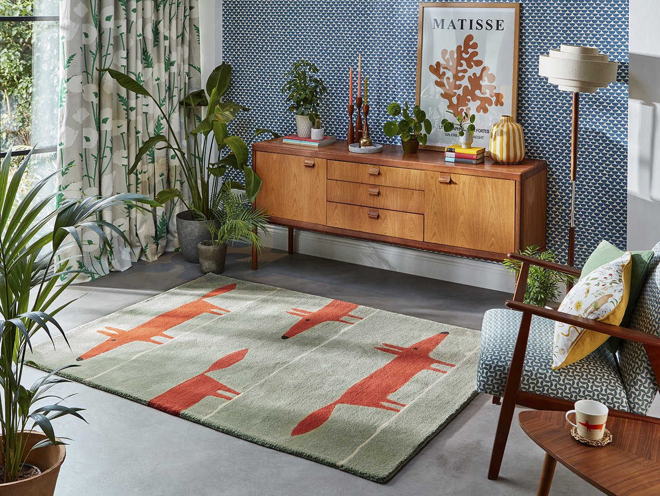 Mr Fox Rug - Mint Poppy - 025313