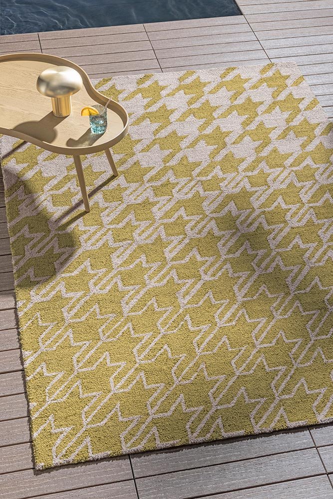 Houndstooth Rug - Mustard - Outdoor - 455706