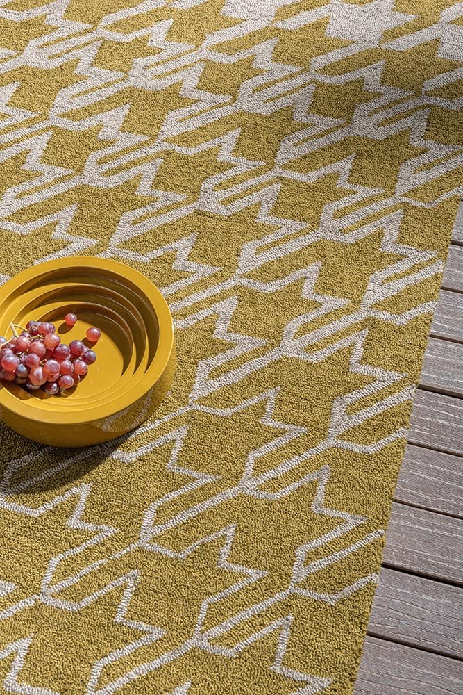 Houndstooth Rug - Mustard - Outdoor - 455706