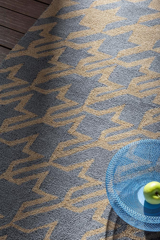 Houndstooth Rug - Washed Blue - Outdoor - 455708