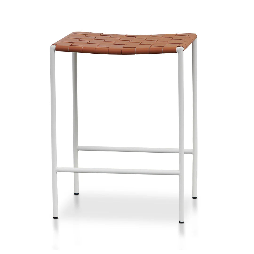 Anika Bar Stool - White Frame - Tan - Set of 2
