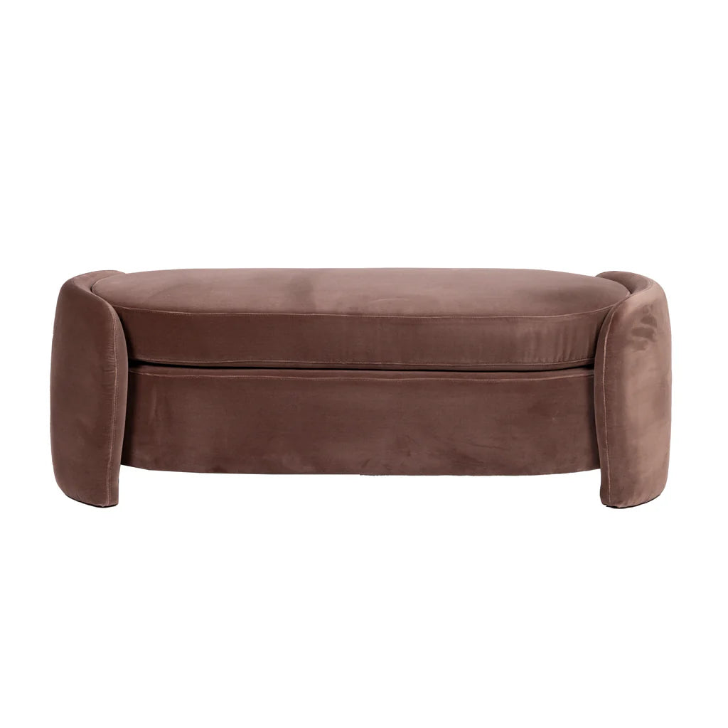 Jude Coco Long Ottoman Bench - Mocha
