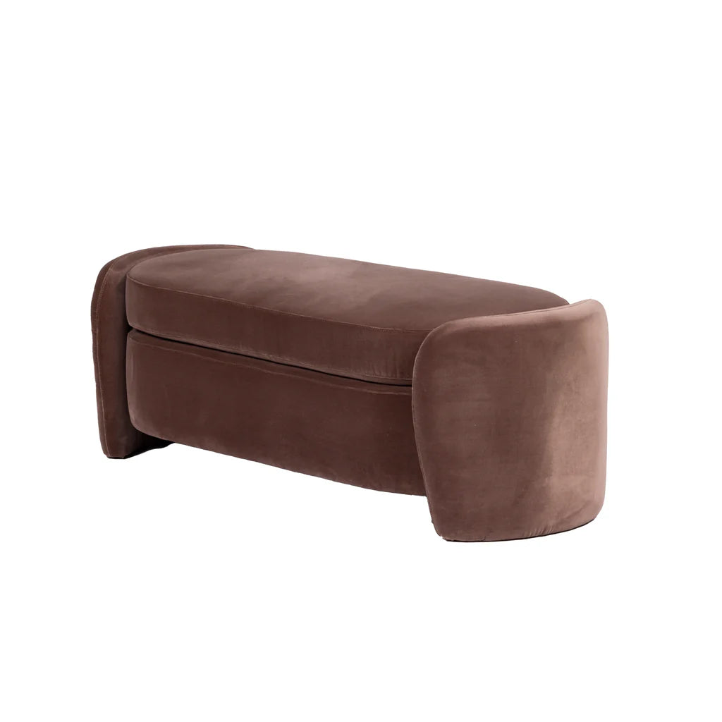 Jude Coco Long Ottoman Bench - Mocha