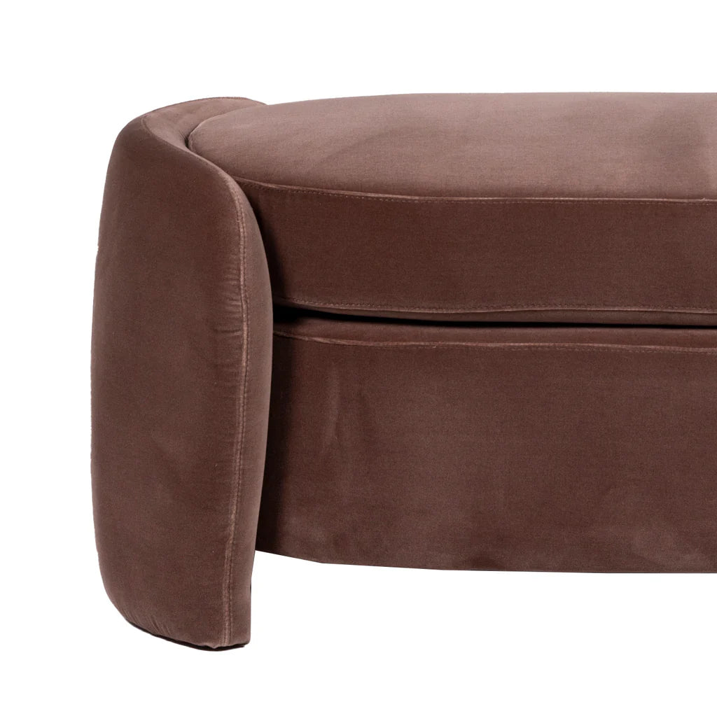 Jude Coco Long Ottoman Bench - Mocha
