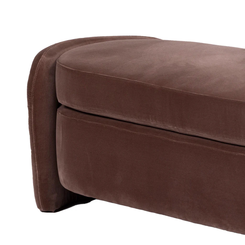 Jude Coco Long Ottoman Bench - Mocha