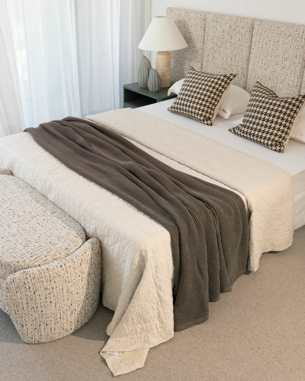 Jude Coco Long Ottoman Bench - Nutmeg