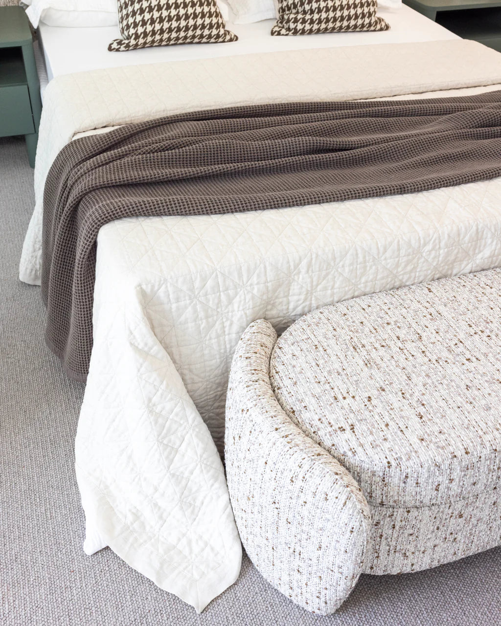 Jude Coco Long Ottoman Bench - Nutmeg