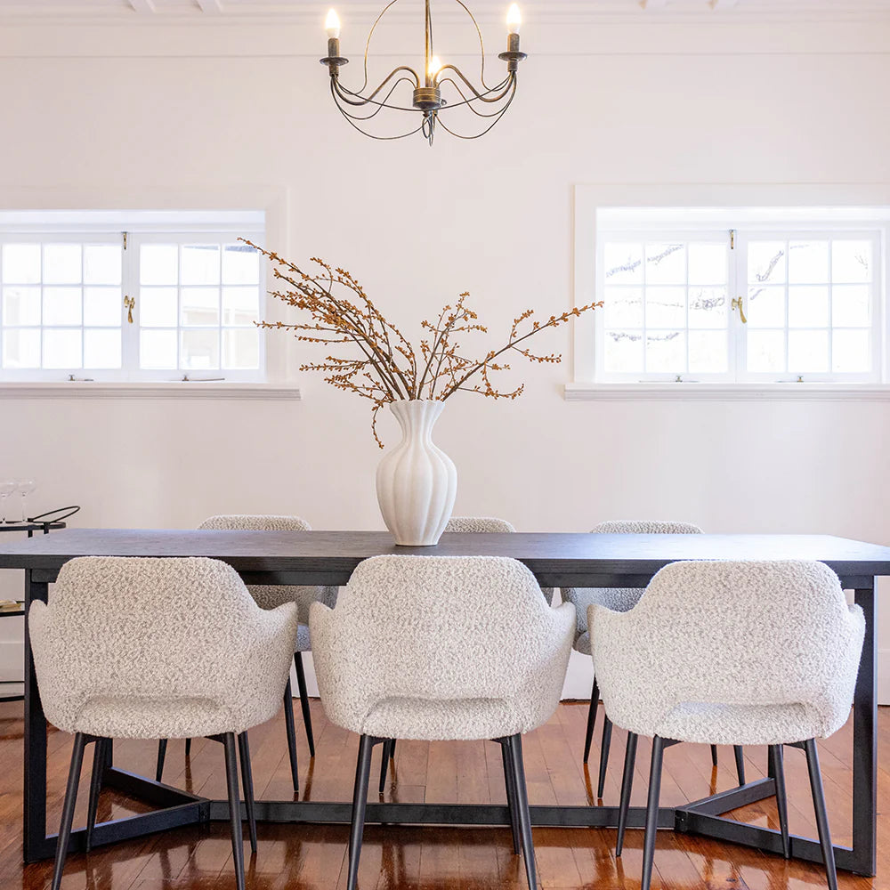 Carlisle Dining Chair - Boucle Silver