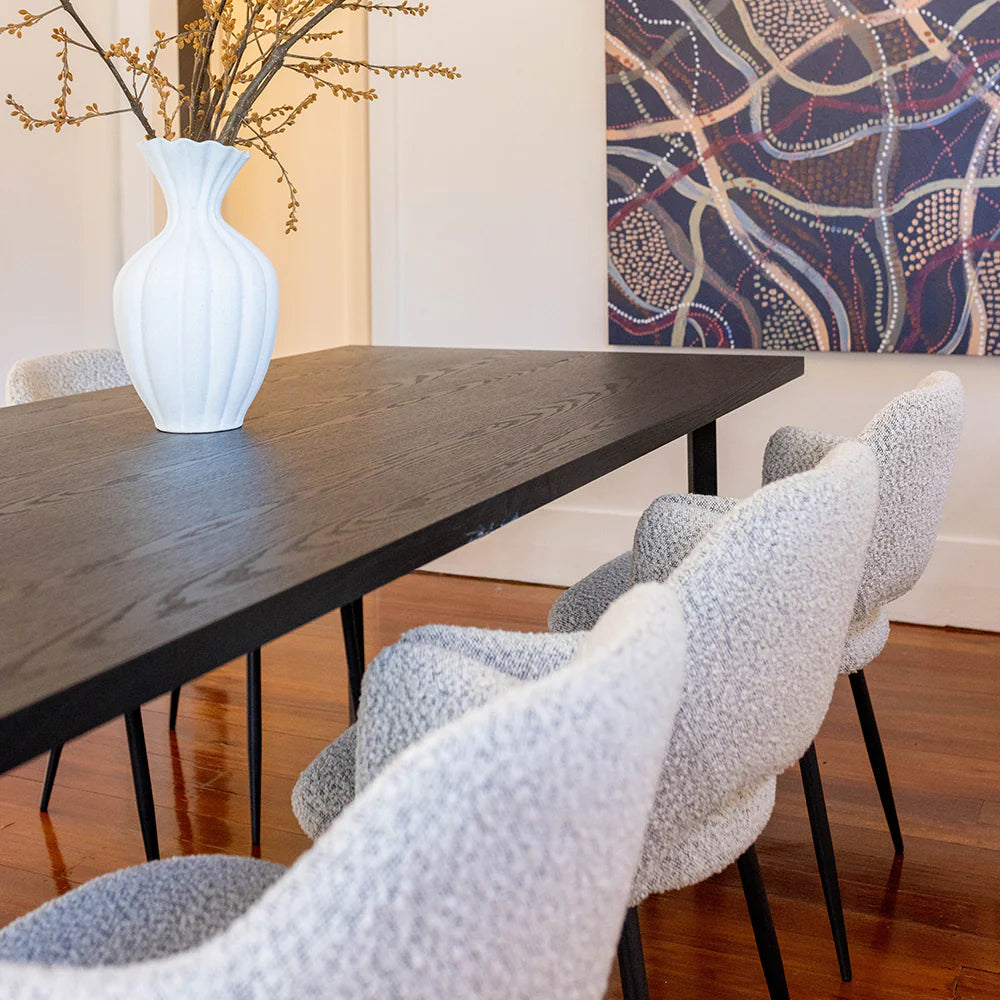 Carlisle Dining Chair - Boucle Silver