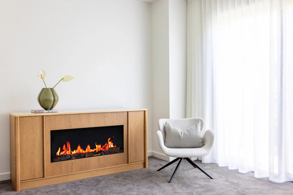 Grange -Electric Fireplace - Sideboard - Travertine Top