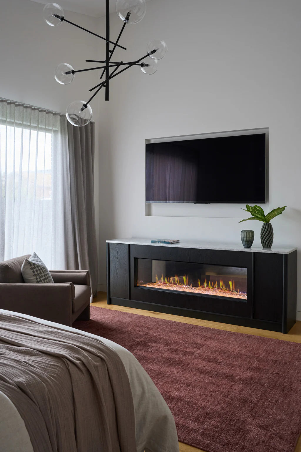 Grange -Electric Fireplace - Sideboard - Marble Top