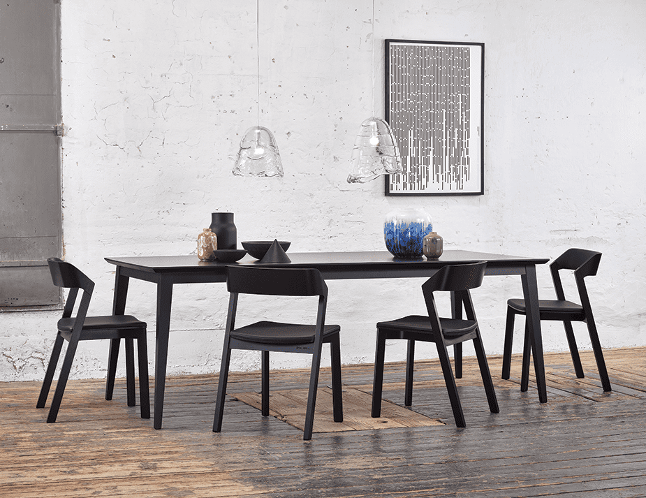 Merano Chair (Black Stained/Black Pad).