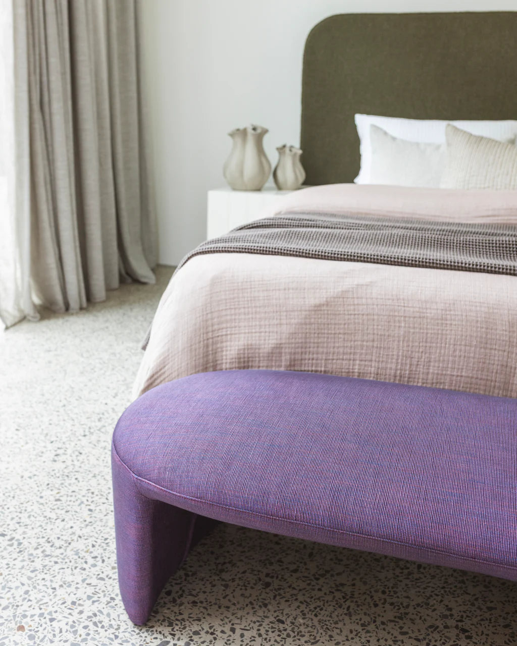 Lulu Ottoman Bench - Grape