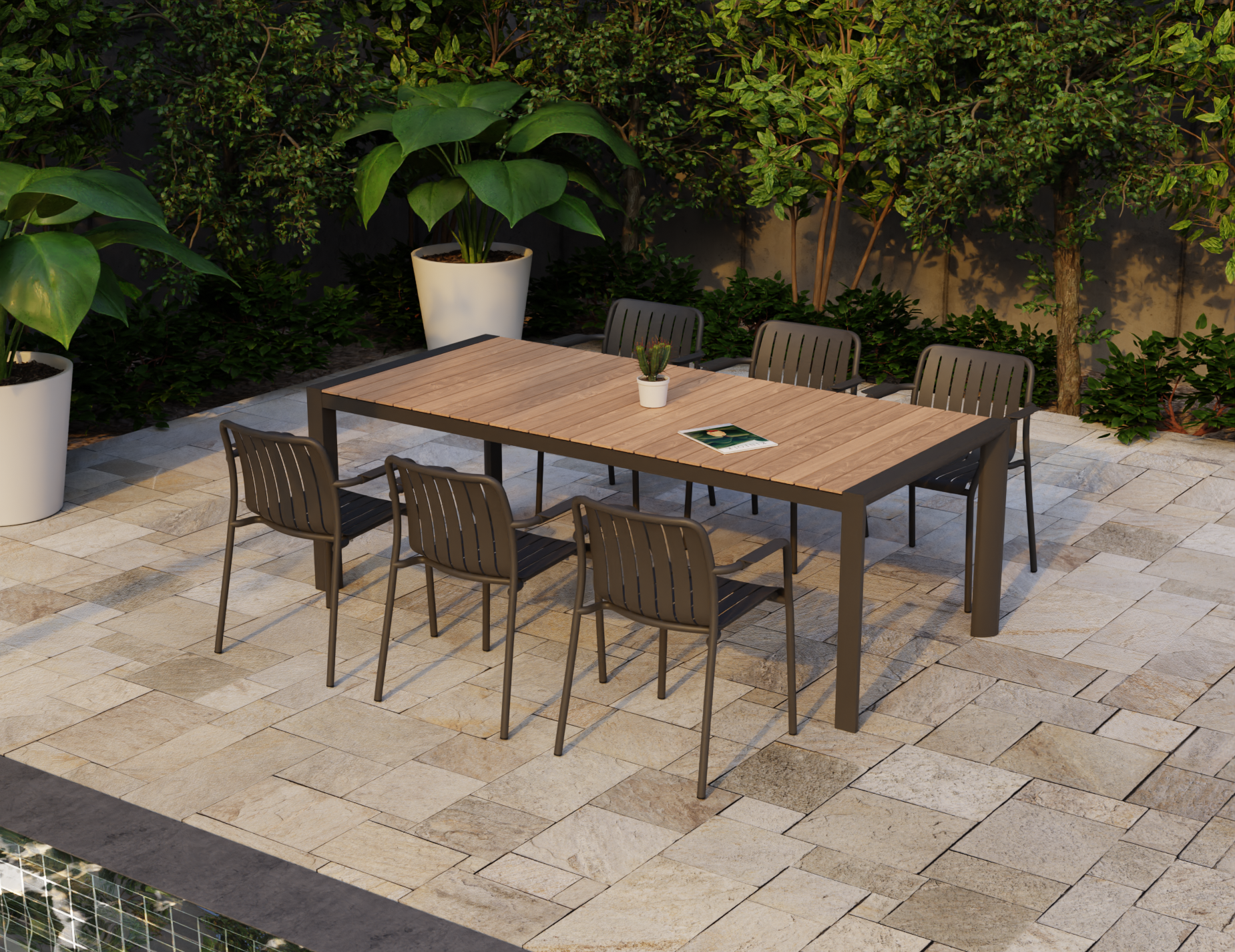 Roku Dining Armchair - Outdoor - Matt Charcoal