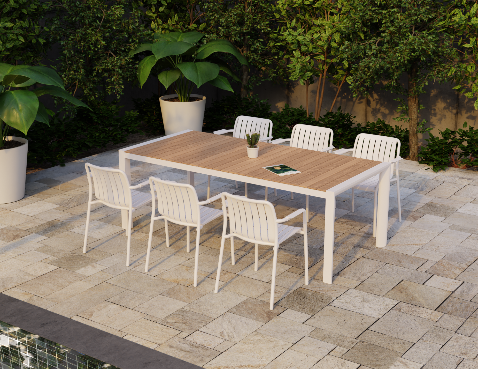 Roku Dining Armchair - Outdoor - Matte White