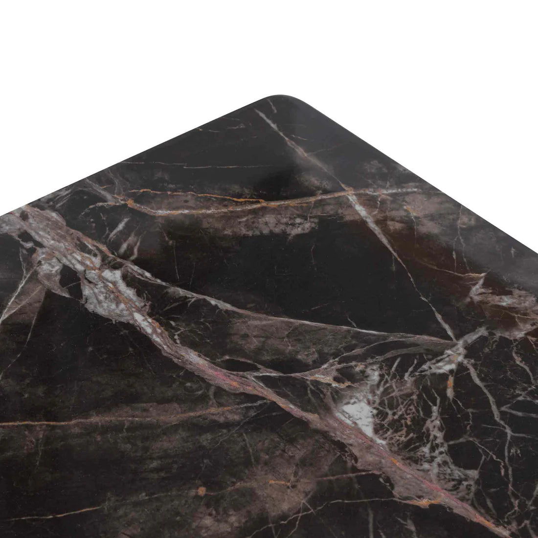 Allison Bedside Table - Black/Porcelain Marble Top