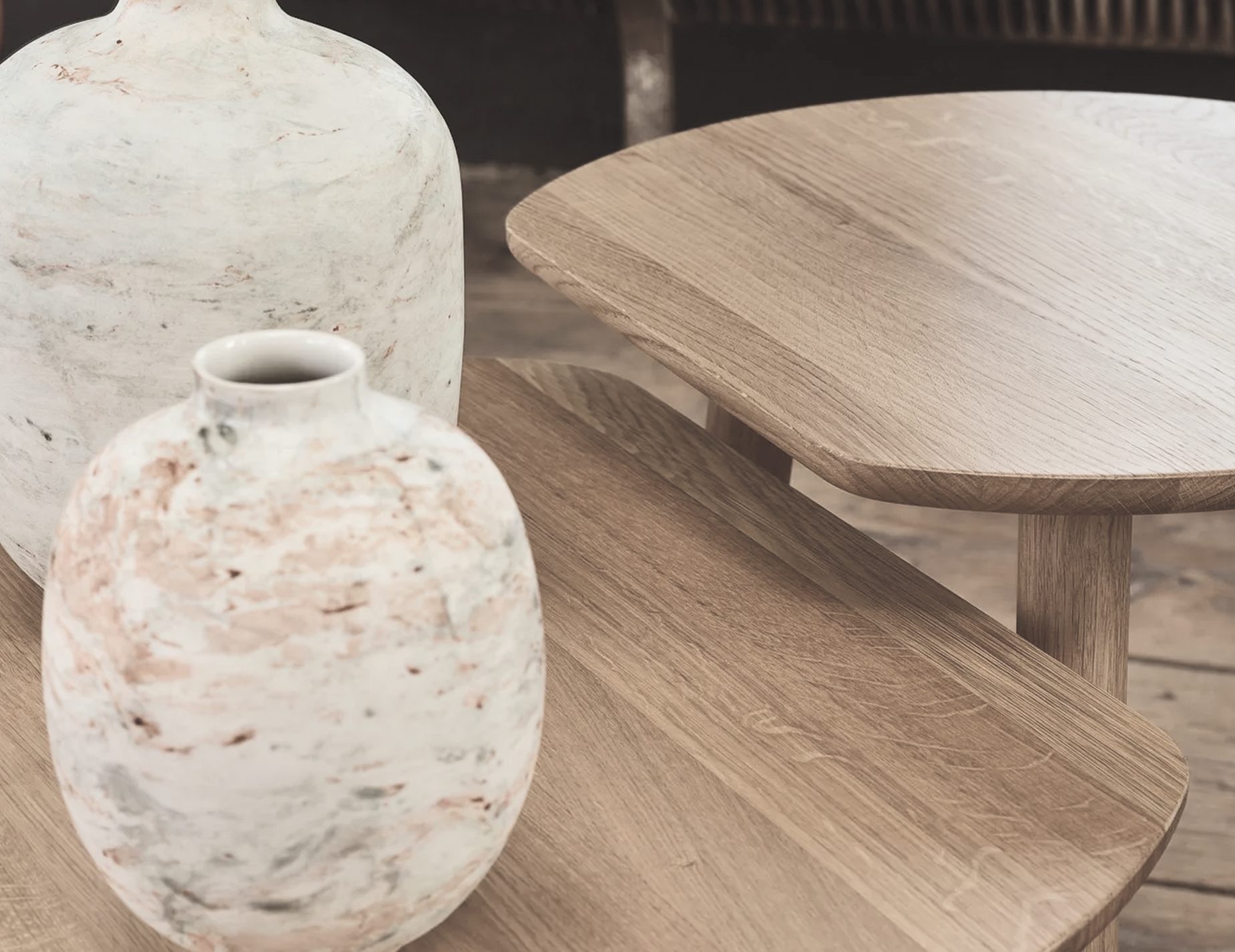 YYY Round Coffee Table - Natural Oak