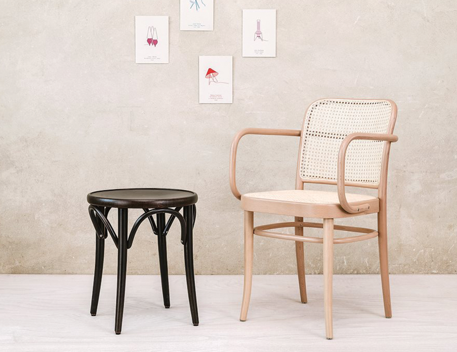 811 Hoffmann Armchair - Cane Seat/Cane Backrest (Natural).
