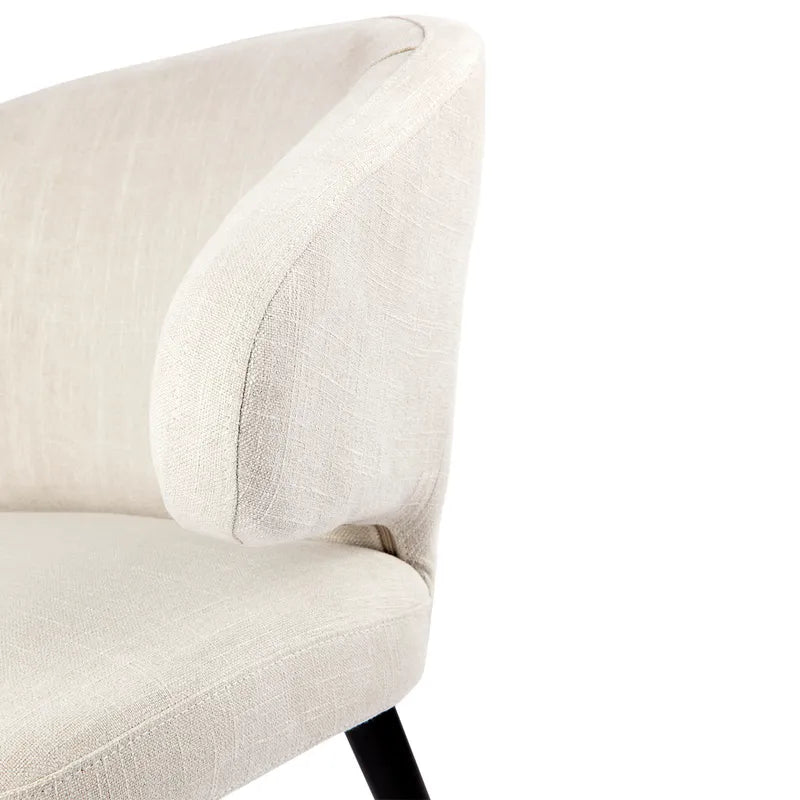 Harlow Black Dining Chair - Natural Linen