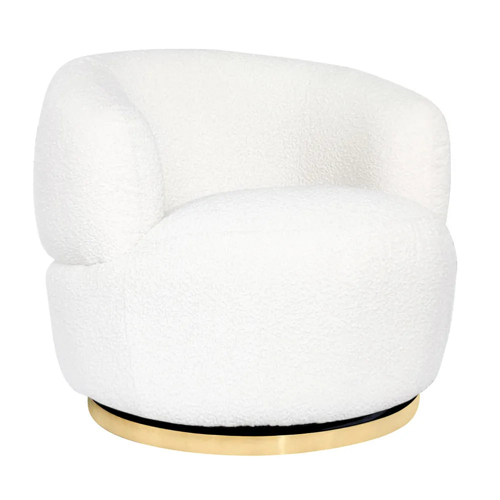 Tubby Swivel Armchair (Ivory Boucle)
